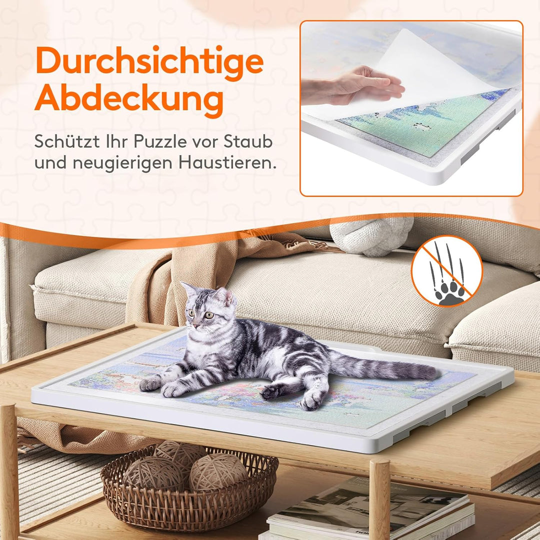 Lifewit 1500 PCS Drehbares Puzzlebrett mit 4 Schubladen/Abdeckung,88,9 x 68.5cm Tragbarer Puzzlebret