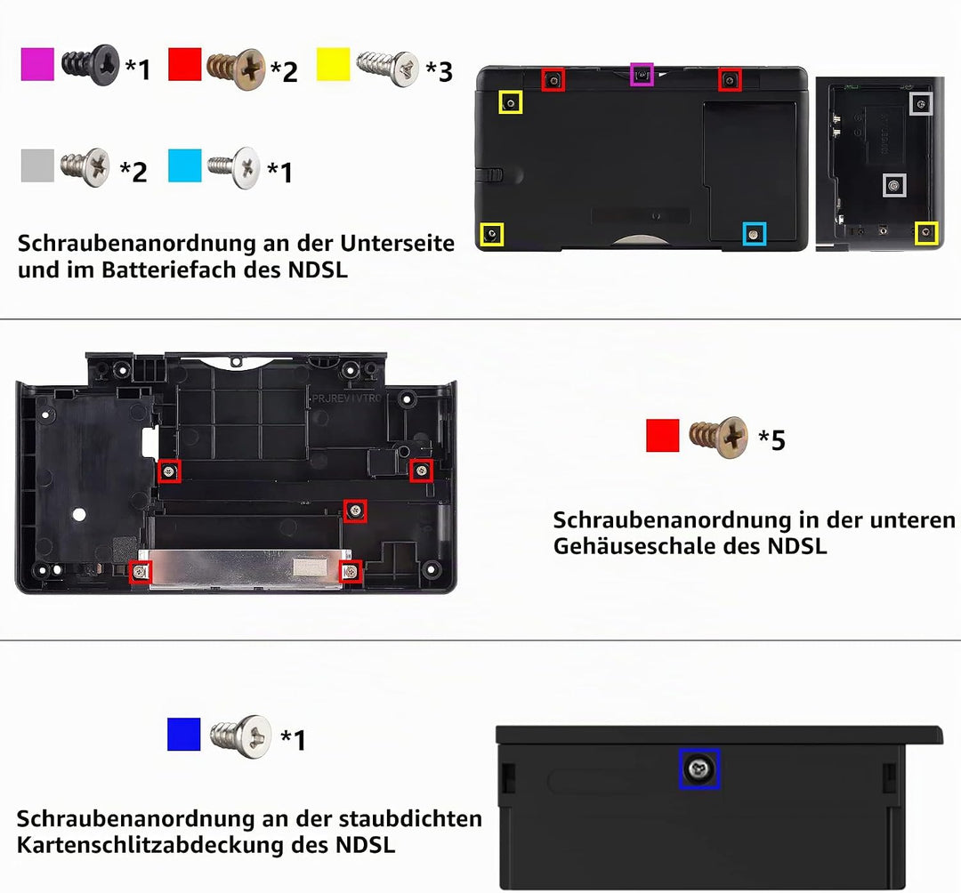 eXtremeRate Ersatz Gehäuse Case für Nintendo DS Lite NDSL, Voll Hülle&amp;Knöpfen&amp;Screen Protector Shell