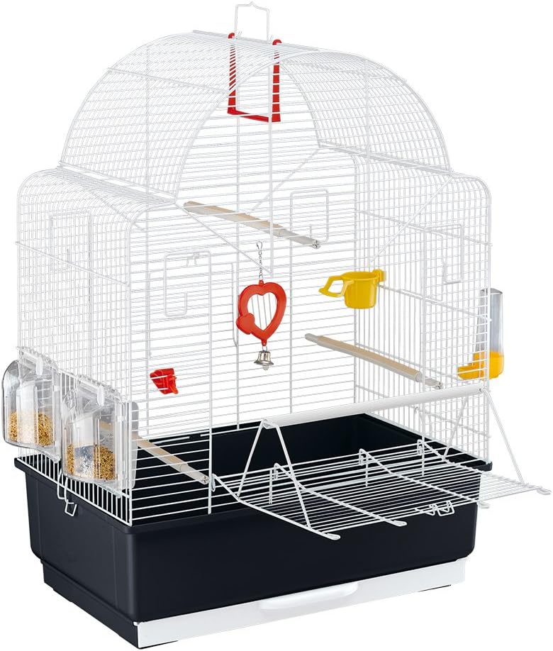 Ferplast Vogelkäfig IBIZA OPEN, Wellensittichkäfig, inkl. Vogelspielzeug, Vogel-Futternapf, Vogel-Si