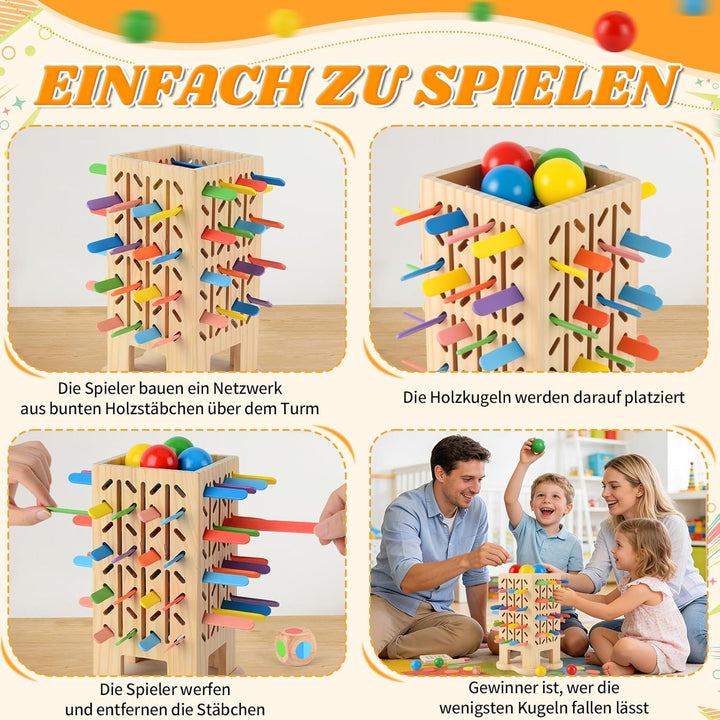 Montessori Spielzeug ab 3 Jahre, Sensorik Spielzeug Montessori Spielzeug ab 1 Jahr, 5-in-1 Holz Sort