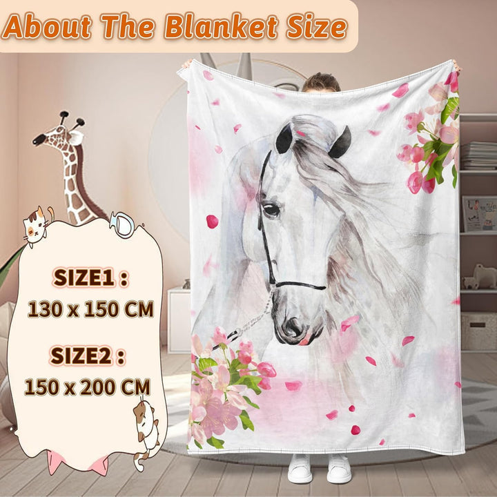 Pferd Kuscheldecke Flanell Decke,Kinderdecke 3D Pferd Flauschige Plüsch Decke,Wohndecke Fleecedecke