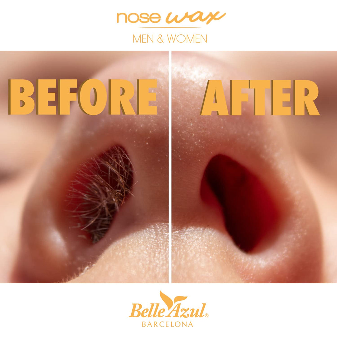 Belle Azul Nasenhaarentfernungs-Set mit Bienenwachs – 120 g + 20 Applikatoren – schnelle und schmerz