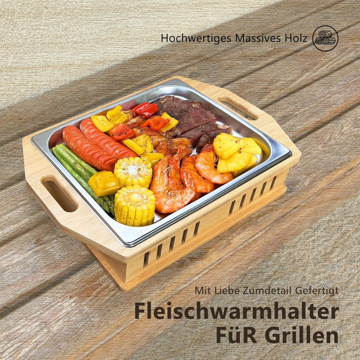 Bbq Warmhalteplatte Teelicht,Fleischwarmhalter FüR Grillen,Grill warmhalteplatte,Warmhalteplatte Gri