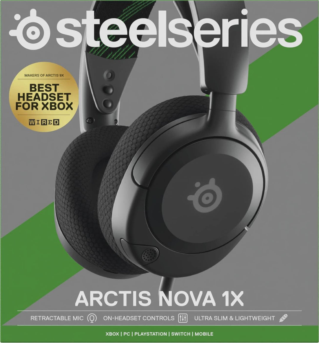 SteelSeries Arctis Nova 1X - Multi-System Gaming-Headset – Hi-Fi-Treiber – 360° Surround-Sound – Mem