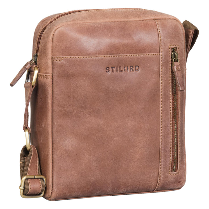 STILORD 'Clint' Schultertasche Herren klein Leder Tablet-Tasche zum Umhängen Herrenhandtasche Echtle