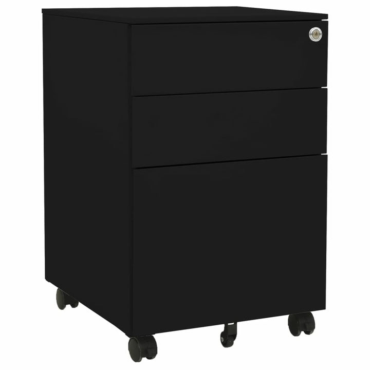 Aktenschrank mit Rollen Büroschrank Rollschrank Rollcontainer Schubladenschrank mit 3 Schubladen Met