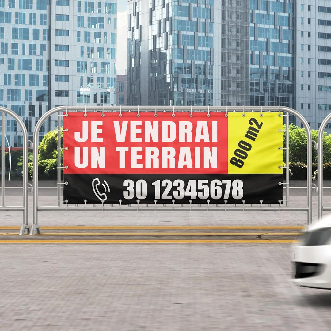 PRINT.GG Personalisierter Werbebanner - Gestalten Sie Ihr eigenes Banner mit Text, Grafik und Farben