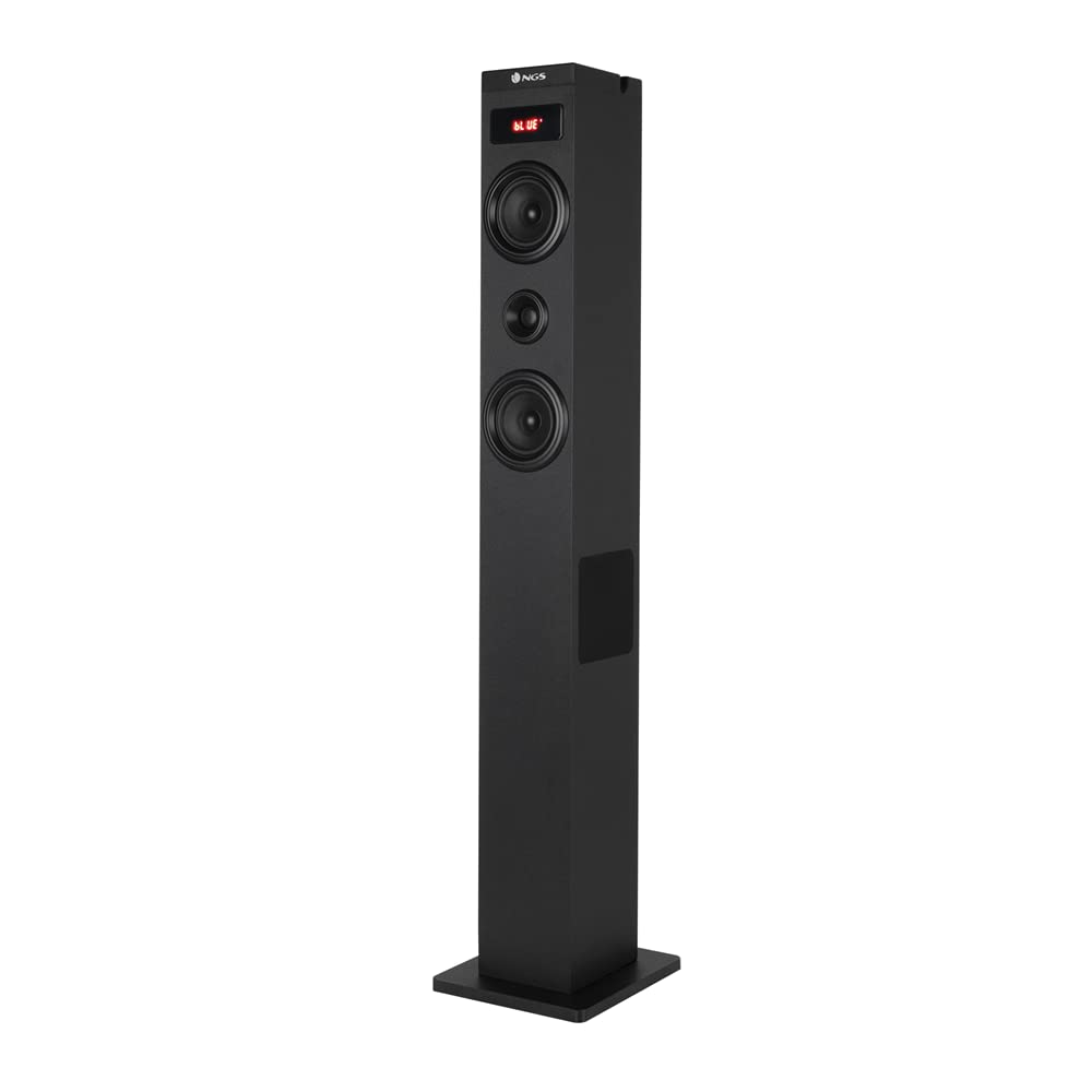 NGS Sky Charm - 50W Bluetooth Sound Tower mit Fernbedienung, Optischem Eingang, USB, FM Radio und AU