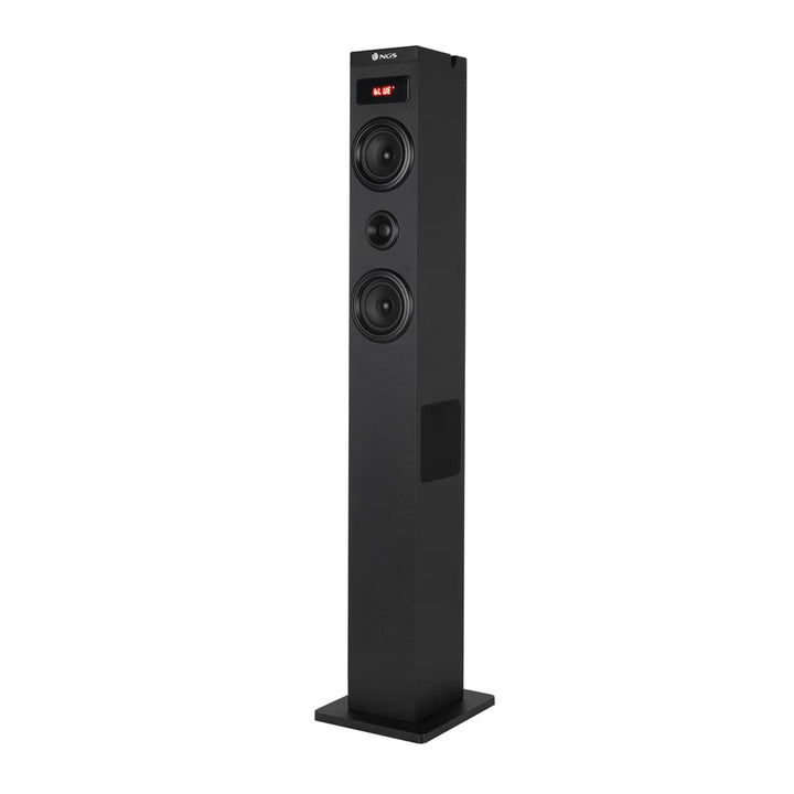 NGS Sky Charm - 50W Bluetooth Sound Tower mit Fernbedienung, Optischem Eingang, USB, FM Radio und AU
