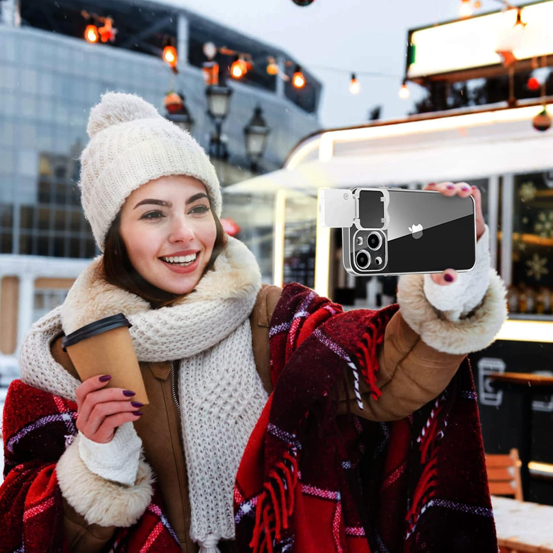 Selfie-Licht für iPhone 14 Plus, beleuchtete Blitzbeleuchtung, Selfie-Hülle, wiederaufladbar, LED, k