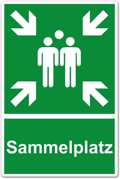 3 Stück XXL Sammelplatz Schild 30 x 40 cm aus stabiler PVC Hartschaumplatte 5 mm Sammelstelle Sammel