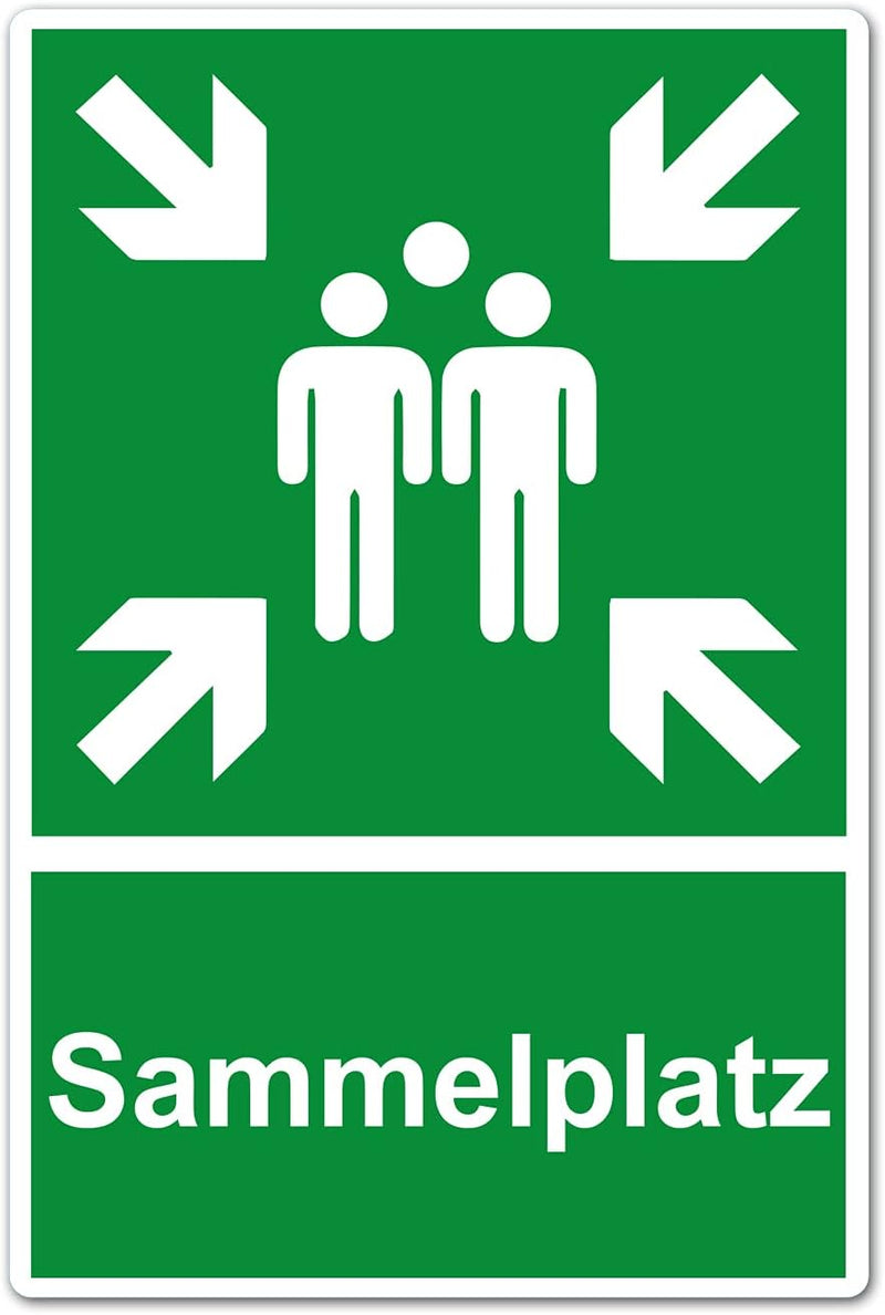 2 Stück XXL Sammelplatz Schild 30 x 40 cm aus stabiler PVC Hartschaumplatte 5 mm Sammelstelle Sammel