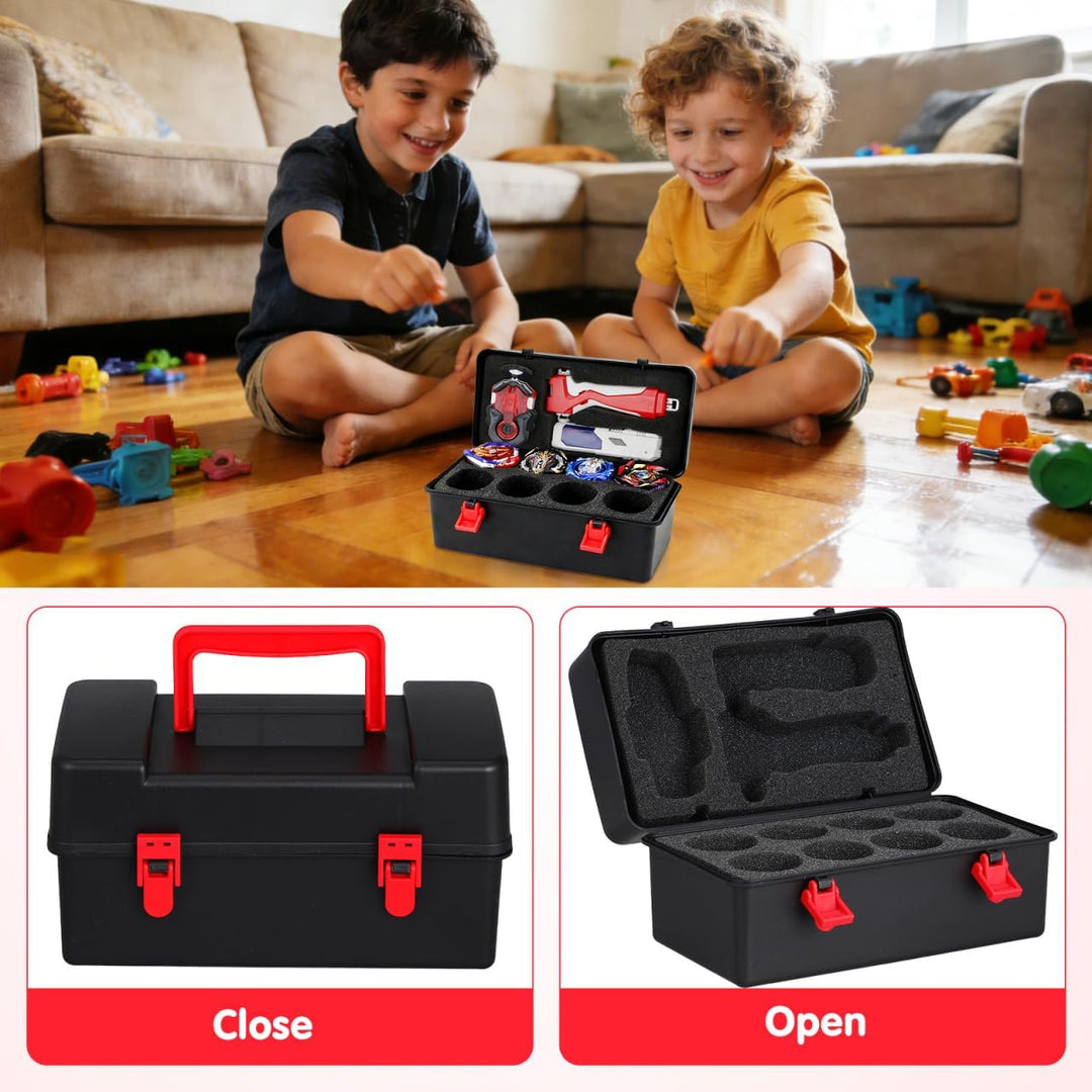 Battle-Top-Aufbewahrungsbox Mit Launcher-Set Tragbare Gyro-Organizer-Box Aus Kunststoff Mit Griff Un