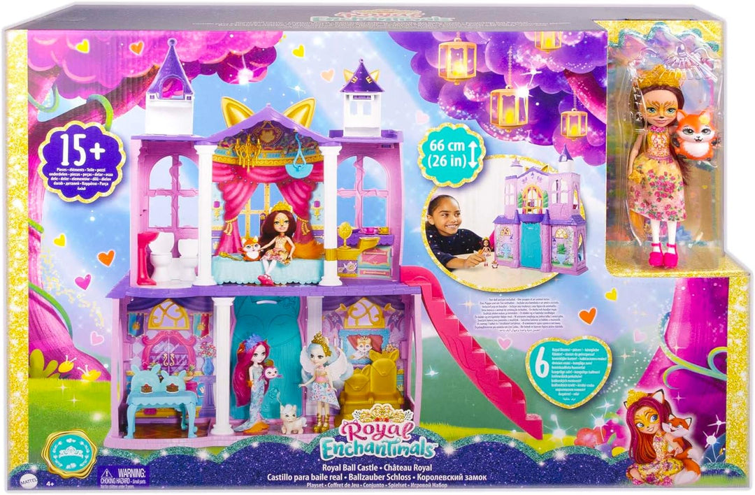 Enchantimals HCG59 - Royals Ballzauber Schloss (ca. 66 cm gross), 19 Teile, mit Felicity Fox & Flick