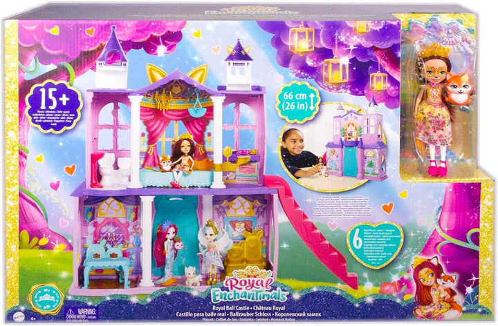 Enchantimals HCG59 - Royals Ballzauber Schloss (ca. 66 cm gross), 19 Teile, mit Felicity Fox & Flick