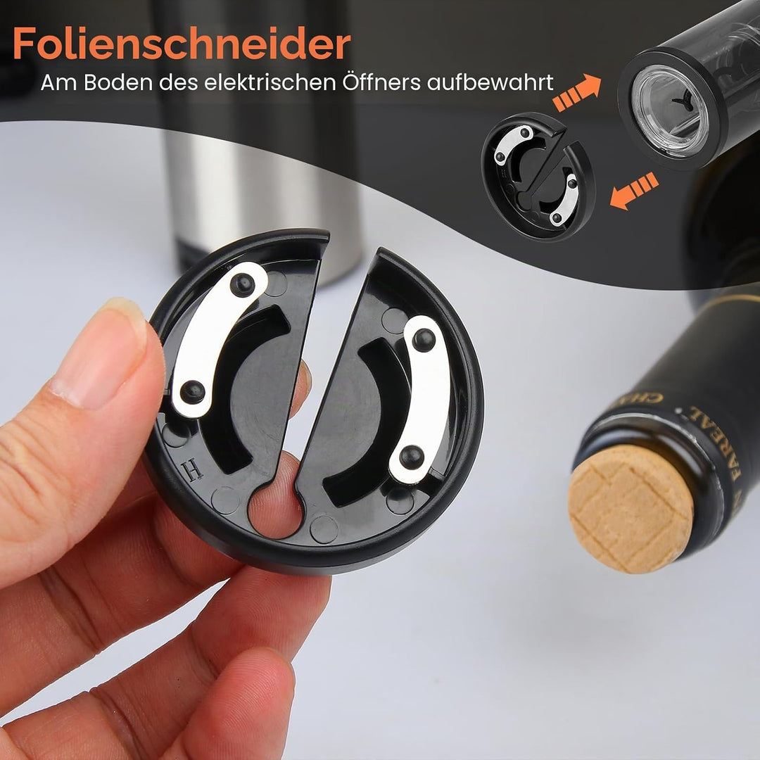 Elektrischer Weinöffner, Geschenk-Set mit Holzkoffer, automatisches elektrisches Weinflaschenöffner-