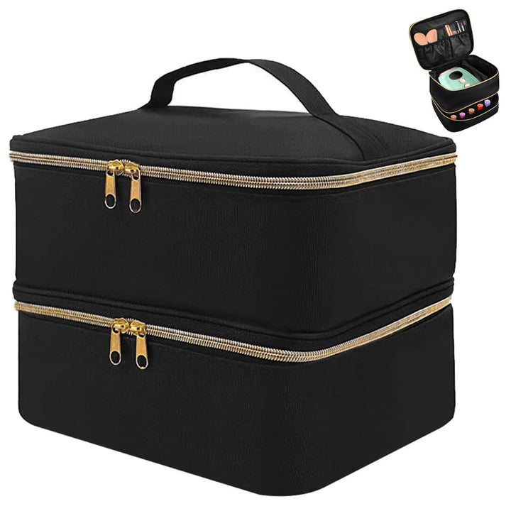 Nagellack Aufbewahrung Tasche Doppelschicht Nagellacktasche Schwarz Nagel Taschen Nagellack Organize