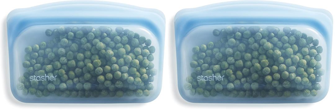 Stasher Bag Premium Silikonbeutel wiederverwendbar für Lebensmittel, Snack-Beutel, Blau, Dauerhaft,