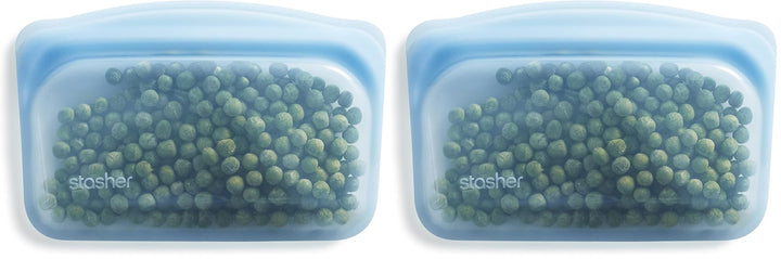Stasher Bag Premium Silikonbeutel wiederverwendbar für Lebensmittel, Snack-Beutel, Blau, Dauerhaft,