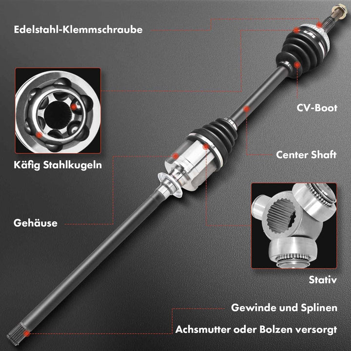 Frankberg 2x Antriebswelle Vorderachse Kompatibel mit C30 1.6L 2011-2012 S40 II 544 1.6L 2011-2012 V