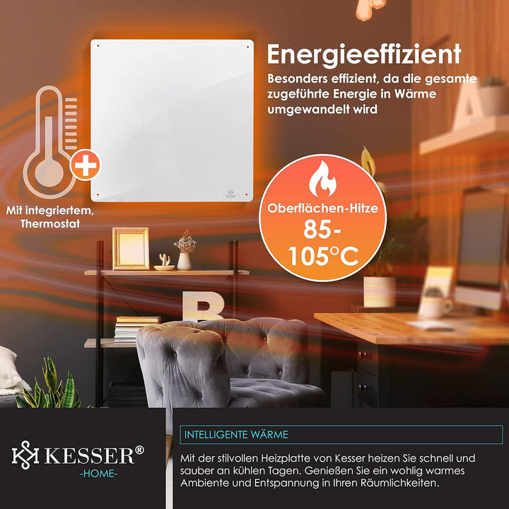 KESSER® Infrarotheizung 425 Watt Wandheizung ✓ Infrarot ✓ Heizung ✓ Heizkörper | Heizpaneel| Inkl.St