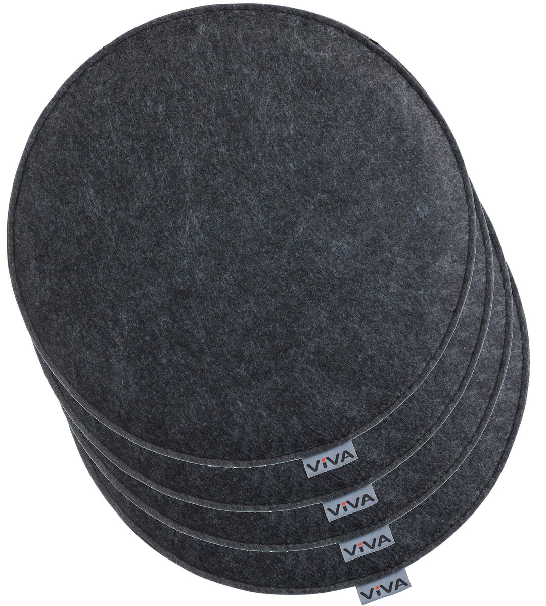 Brandsseller 4er Set Sitzkissen aus Filz Ø 35x2 cm – Robuste Stuhlauflagen für innen und aussen, run
