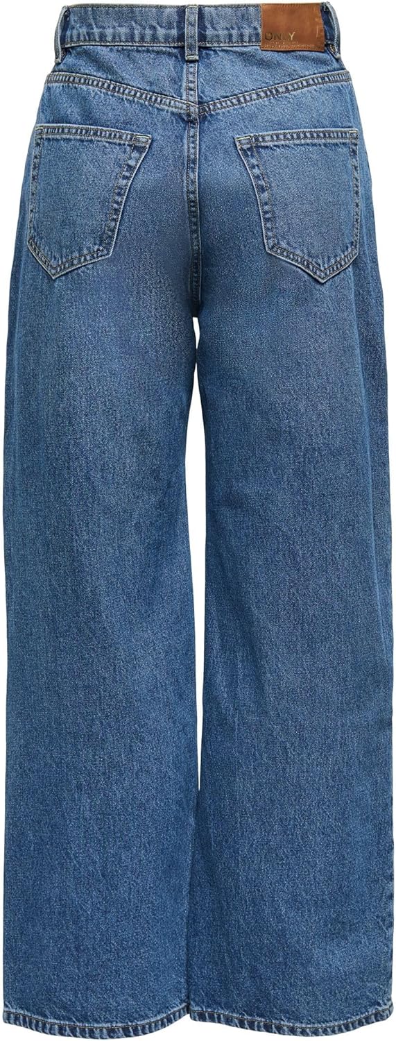 ONLY Female Jeans mit weitem Bein ONLHOPE Hohe Taille Weiter Beinschnitt Jeans 25W / 30L Medium Blue