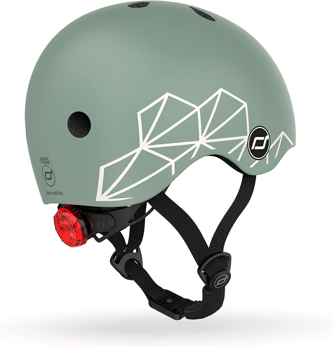 Scoot and Ride Helm XS Groen met Lijntjes