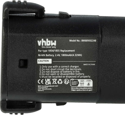 vhbw 1x Akku Ersatz für Moser 1854-7988 für Schermaschine (1800 mAh, 2,4 V, NiMH)