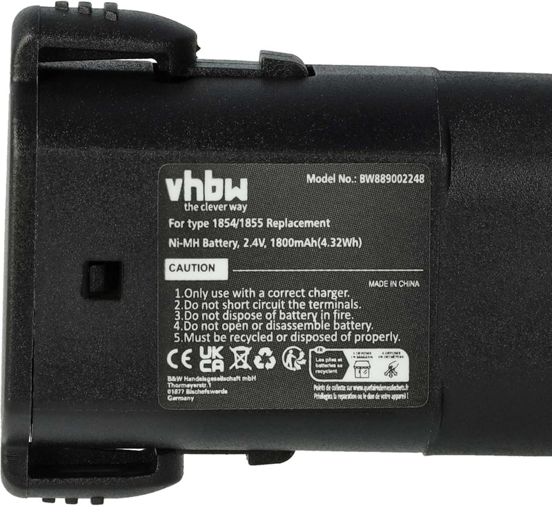 vhbw 1x Akku kompatibel mit Wahl Power+ 1855 Serie Schermaschine (1800 mAh, 2,4 V, NiMH)