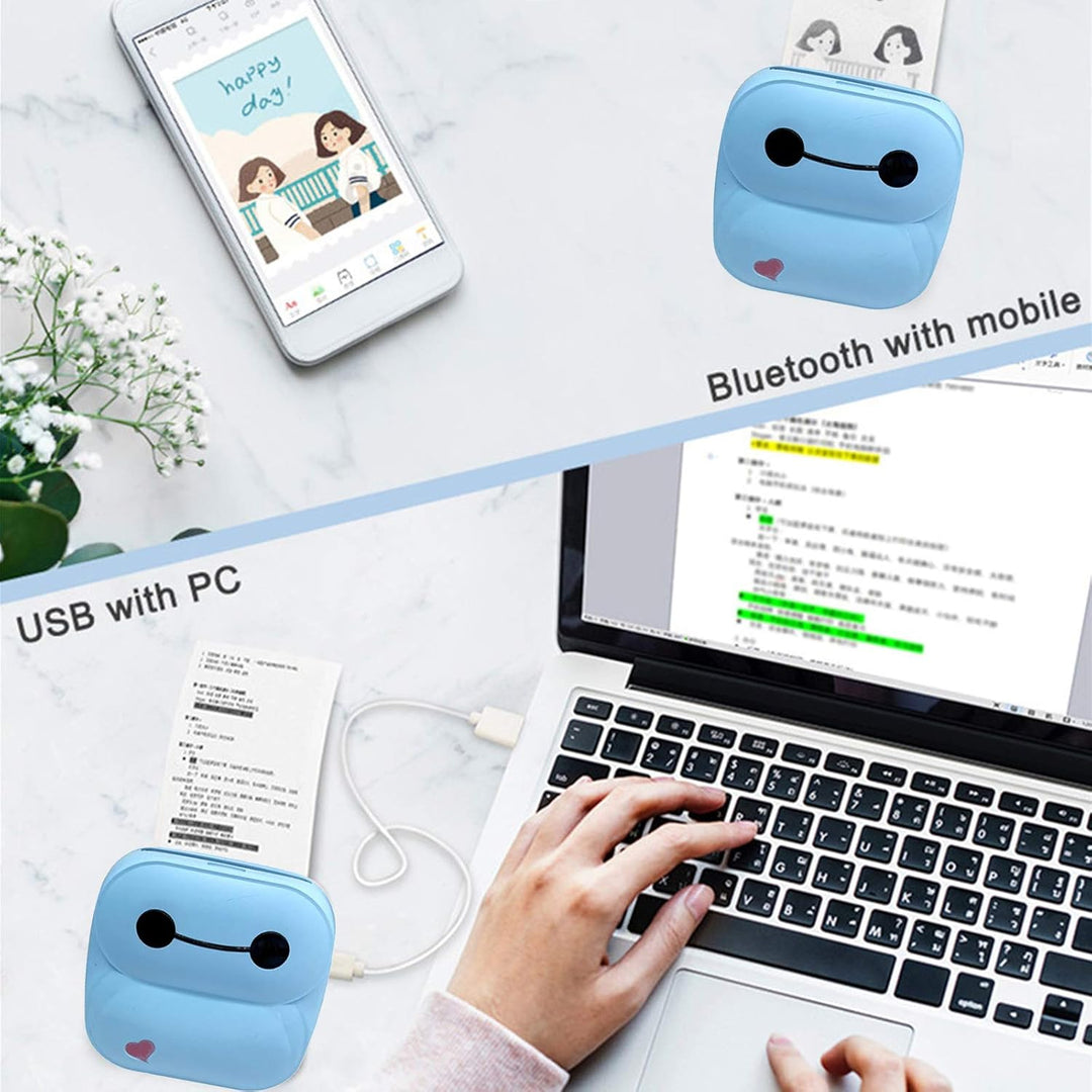 WingFly Mini Drucker Fotodrucker Thermofotodrucker Bild Fotoetiketten Memo Quittungspapierdrucker Ta