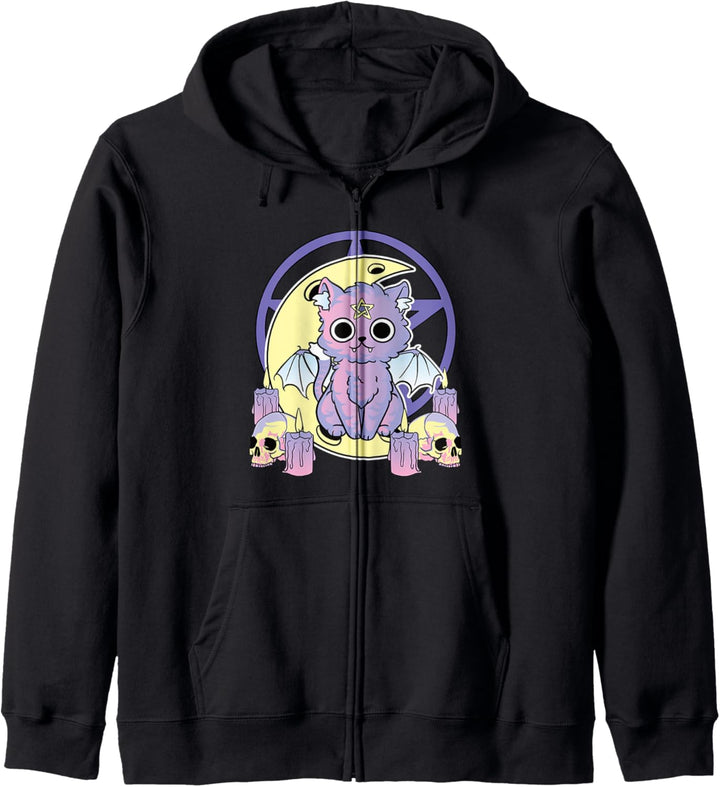 Pastel Goth Kawaii Demon Cat Gothic Kapuzenjacke