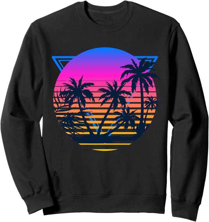 Synthwave Aesthetic 1990 Kunst Tropen Sommerurlaub Vaporwave Sweatshirt