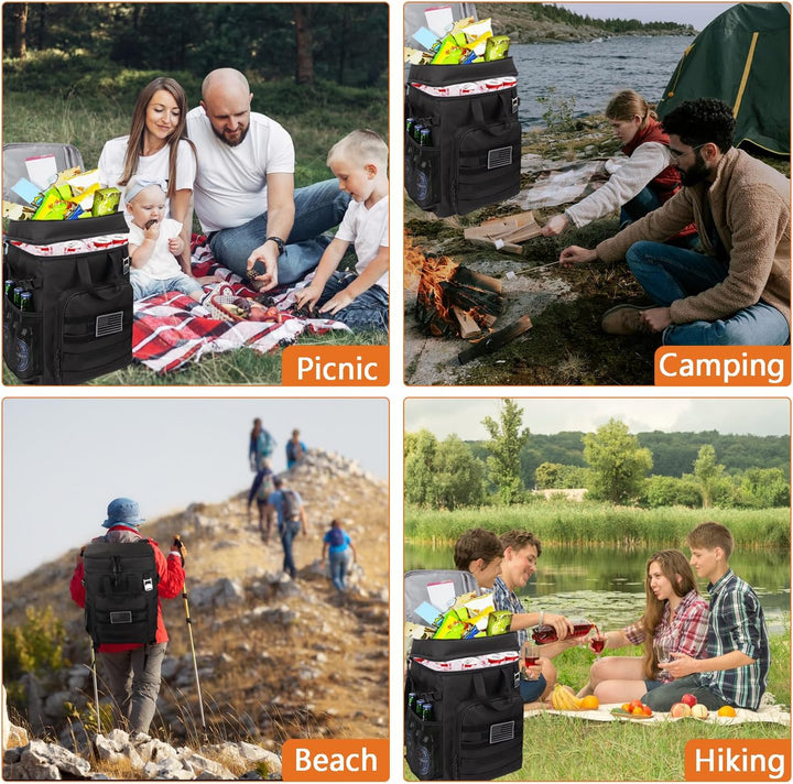 Hp hope Kühlrucksack 43L Isolierte Kühltasche Picknicktasche Warmhaltebox Kühlbox Kühlrucksack Gross