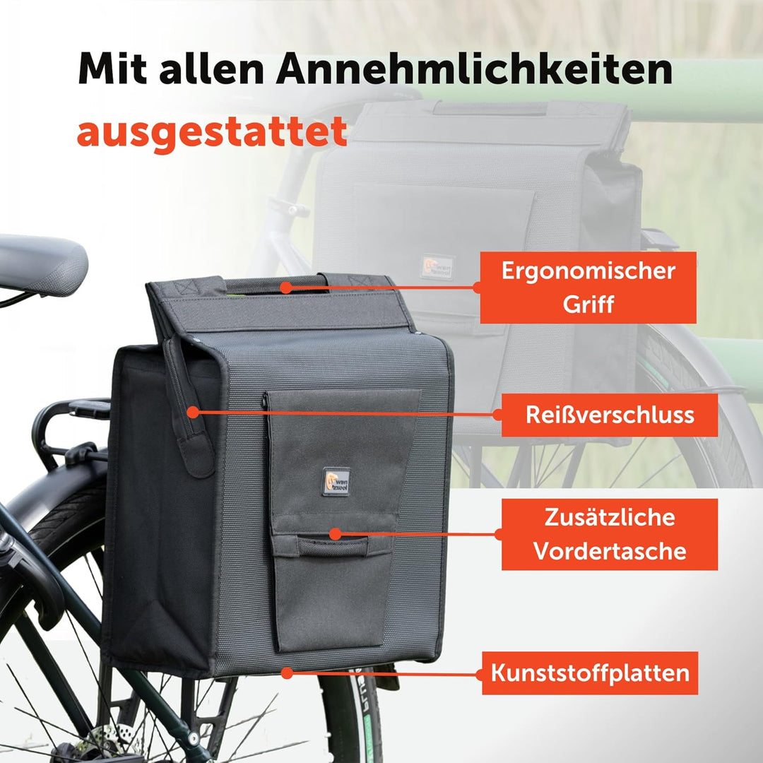 New Looxs Daily Shopper Basic Gepäckträgertasche/Einkaufstasche, Black, 35 x 40 x 16 cm Schwarz 35 x