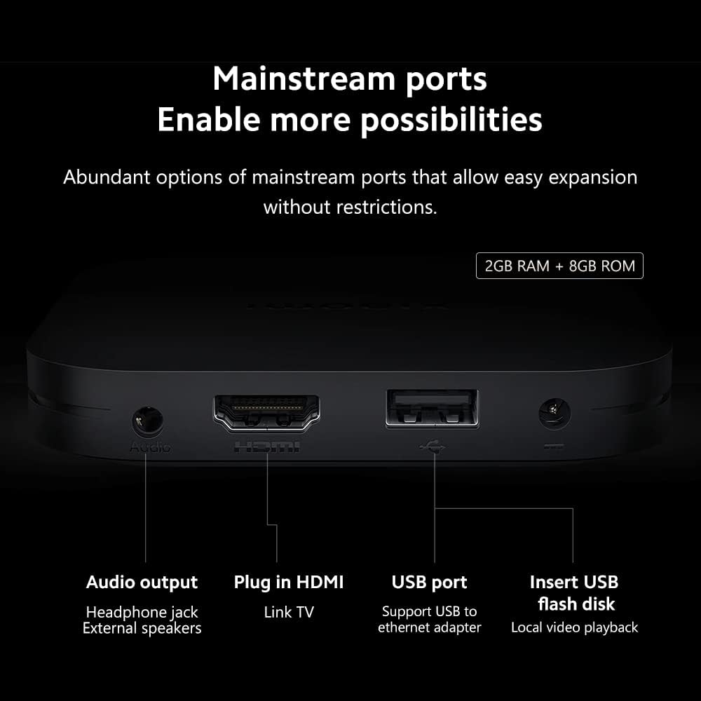 Xiaomi TV Box S 2nd Gen, 4K Ultra HD Streaming Media Player, 2GB RAM 8GB ROM Smart, Soporta Google T