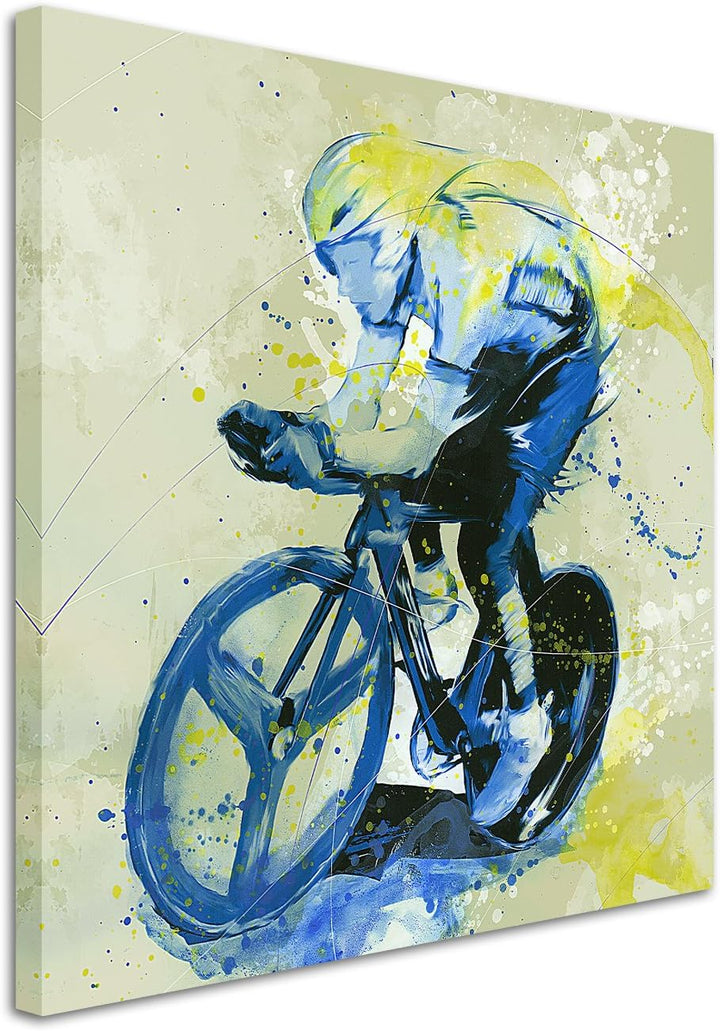 Paul Sinus Art Radsport I 60x60cm SPORTBILDER Splash Art Wandbild Aquarell Art