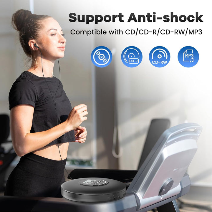 Arafuna Tragbarer CD Player-Compact Discman CD Player-Persönlicher Musik-Player mit CD-R, CD-RW Wied