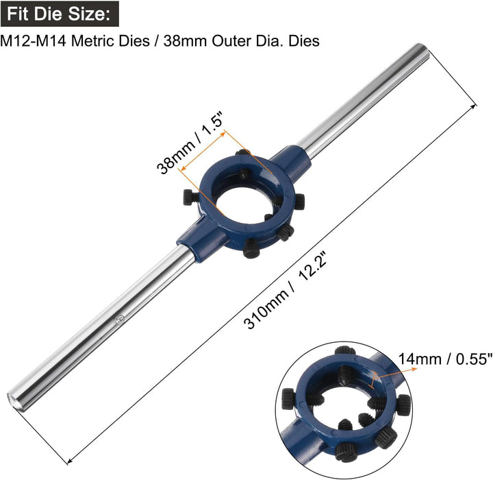 QUARKZMAN Schneideisenhalter Gewindeschneider Rundschneideisen 38mm(1.5") Einstellbarer Gewindeschne