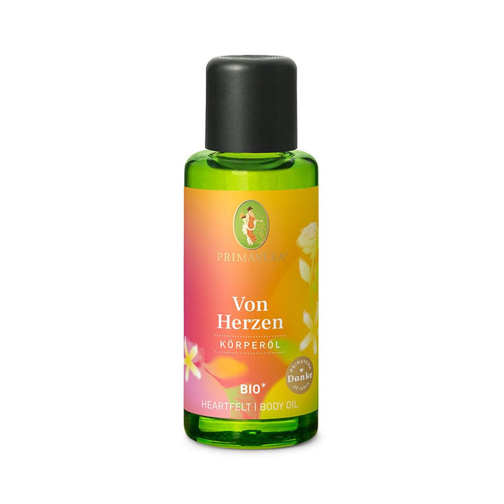 PRIMAVERA Körperöl Von Herzen bio* 50 ml – naturreine Pflanzenkraft – Glasflasche – Aromaöl, Körperö