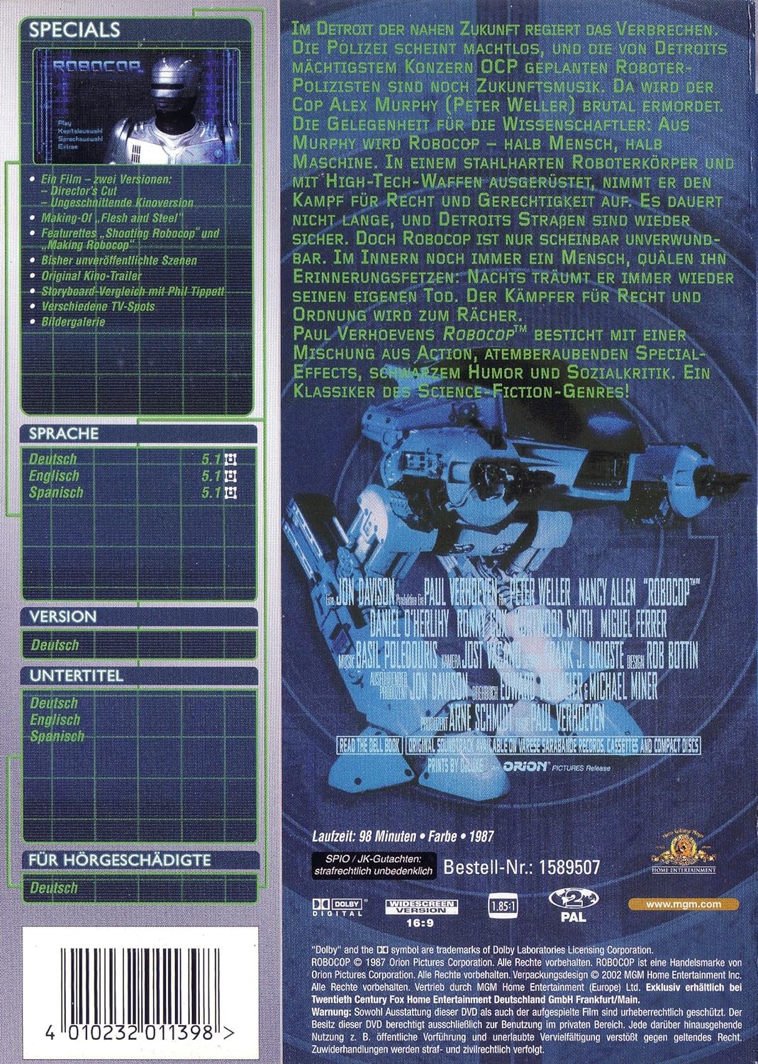 RoboCop - Special Edition (1987), DVD