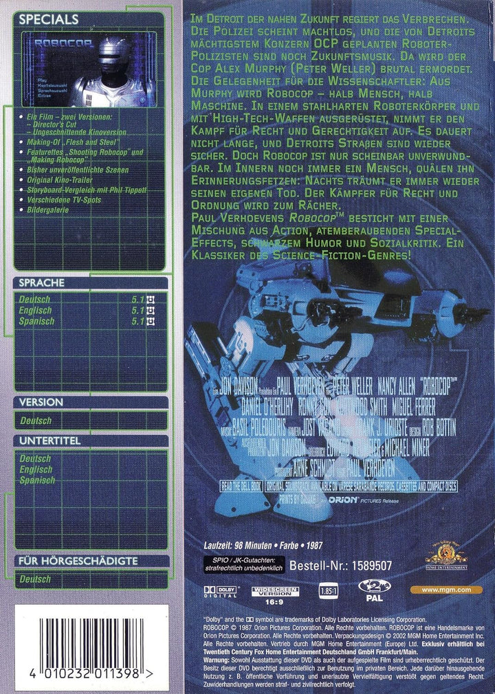 RoboCop - Special Edition (1987), DVD