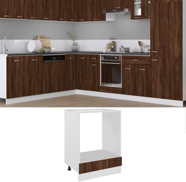 vidaXL Herdumbauschrank Lyon Braun Eichen-Optik 60x46x81,5 cm Holzwerkstoff, Küchenschrank, Gastrono