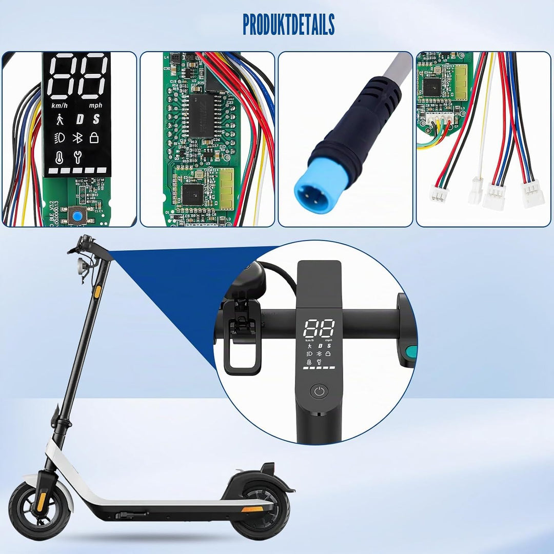 Elektroroller Dashboard für Xiaomi 1S/Pro/Pro 2, E-Scooter Armaturenbrett mit Abdeckung, Klare Daten