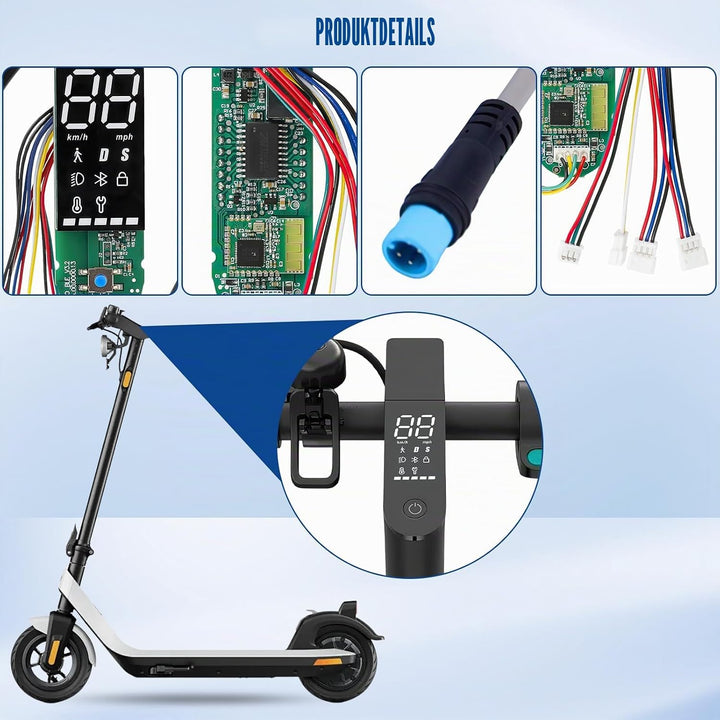 Elektroroller Dashboard für Xiaomi 1S/Pro/Pro 2, E-Scooter Armaturenbrett mit Abdeckung, Klare Daten