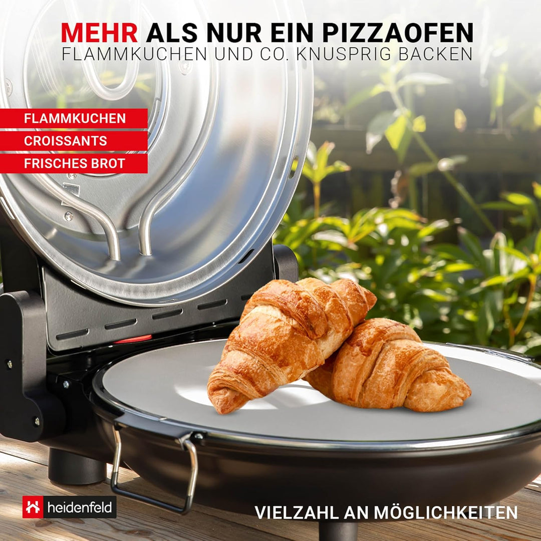 Heidenfeld elektrischer Pizzaofen Napoli - Pizza Maker - Pizza Ofen - Extra grosses Sichtfenster - 1