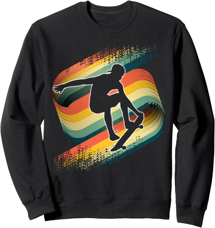Skating Vintage Retro Skater Skateboarding Sweatshirt