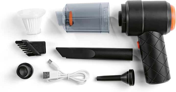 CLEANmaxx Akku-Handstaubsauger im 6-TLG. Set | Kabbelloser & Beutelloser Handsauger | Mit Saug- & Ge