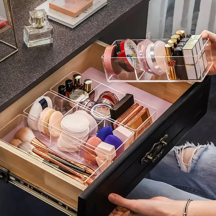 3 Artikel Set Abnehmbar Kosmetik Schmink Aufbewahrung Stapelbar Durchsichtig Kosmetik Organizer Acry