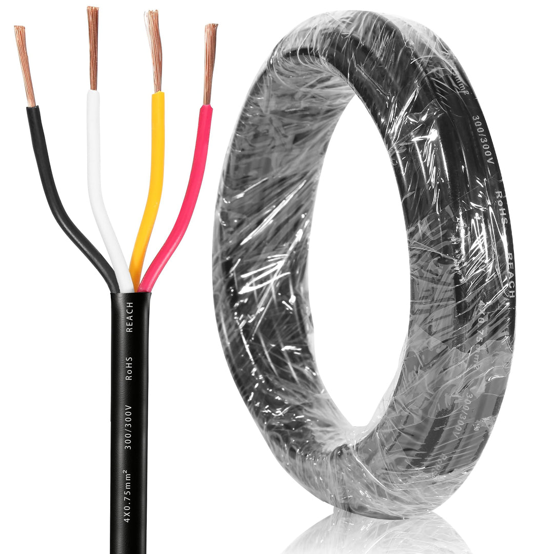 4 Adriges Anhängerkabel KFZ Kabel 5M, Fahrzeugkabel 4 adrig für Anhänger Beleuchtung Rücklichter, 4